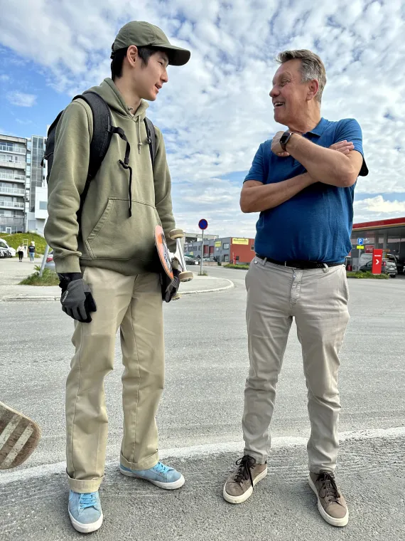 Petter Farup og ordfører Gunnar Wilhelmsen