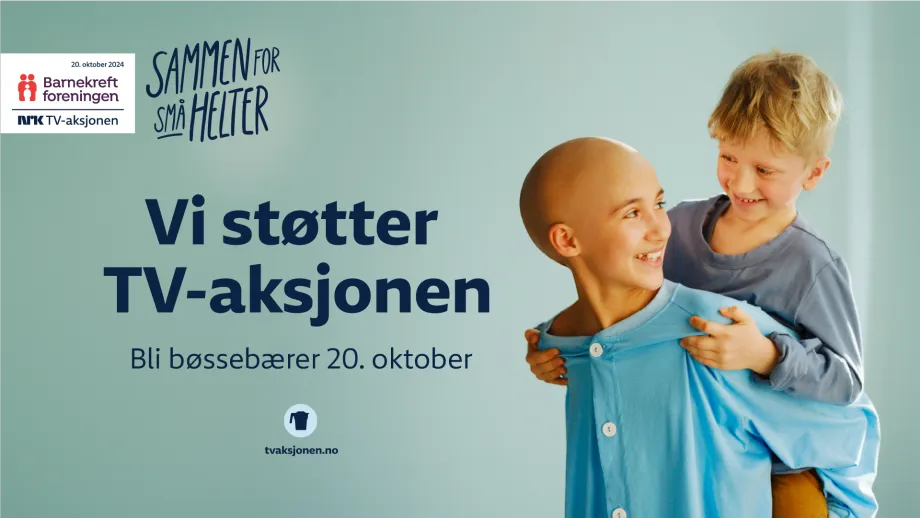Hovedbilde for TV-aksjonen 2024 som går til Barnekreftforeningen