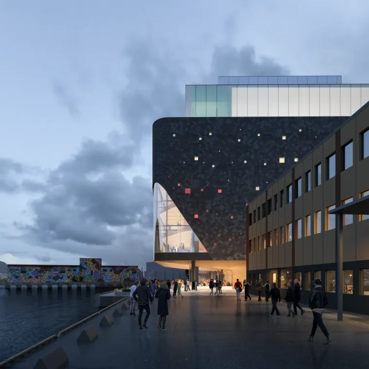 Illustrasjonsbilde Kulturkvartalet. Nordic Office of Architecture AS, for Troms&oslash; kommune.