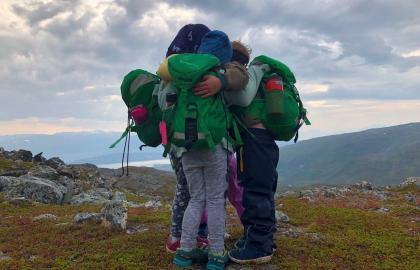 Norlandia friluftsbarnehage på fjelltur
