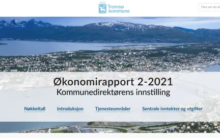 Forsiden p&aring; den digitale versjonen av &oslash;konomirapporten.