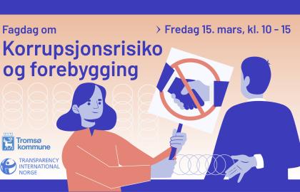 Illustrasjonsplakat for fagdag om korrupsjonsrisiko og forebygging - 15 mars 2024