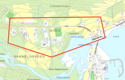 Kartutsnitt evakuering Oldervika