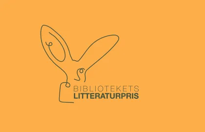 Bibliotekets litteraturpris logo oransje