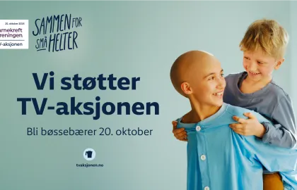 Hovedbilde for TV-aksjonen 2024 som går til Barnekreftforeningen Hovedbilde for TV-aksjonen 2024 som går til Barnekreftforeningen