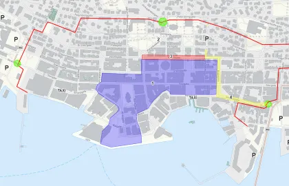 Stengte veier 17.mai 2025 Kartbilde som viser stenget veier