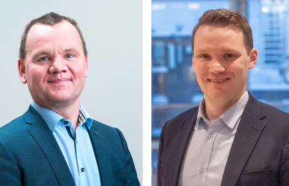 Portrettbilder av Stig Tore Johnsen og Magnus Skjelmo Kristiansen