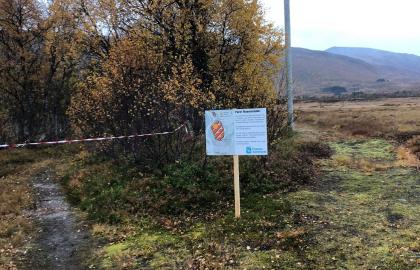 Straumsbukta landslide: Signs and barriers
