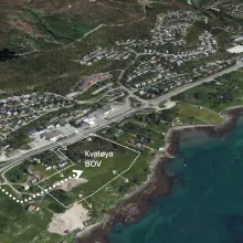 Skr&aring;foto av Kval&oslash;ya BOV - vedtatt lokalisering i kommunestyret 17.12.2025